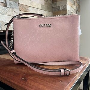 GUESS Tidewood Mini Crossbody | Blush Pink | NWT | Logo Embossed Shoulder Bag